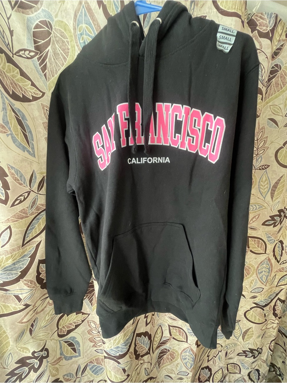 C&C California Black Hoodie with Pink 'San Francisco' Arch Print